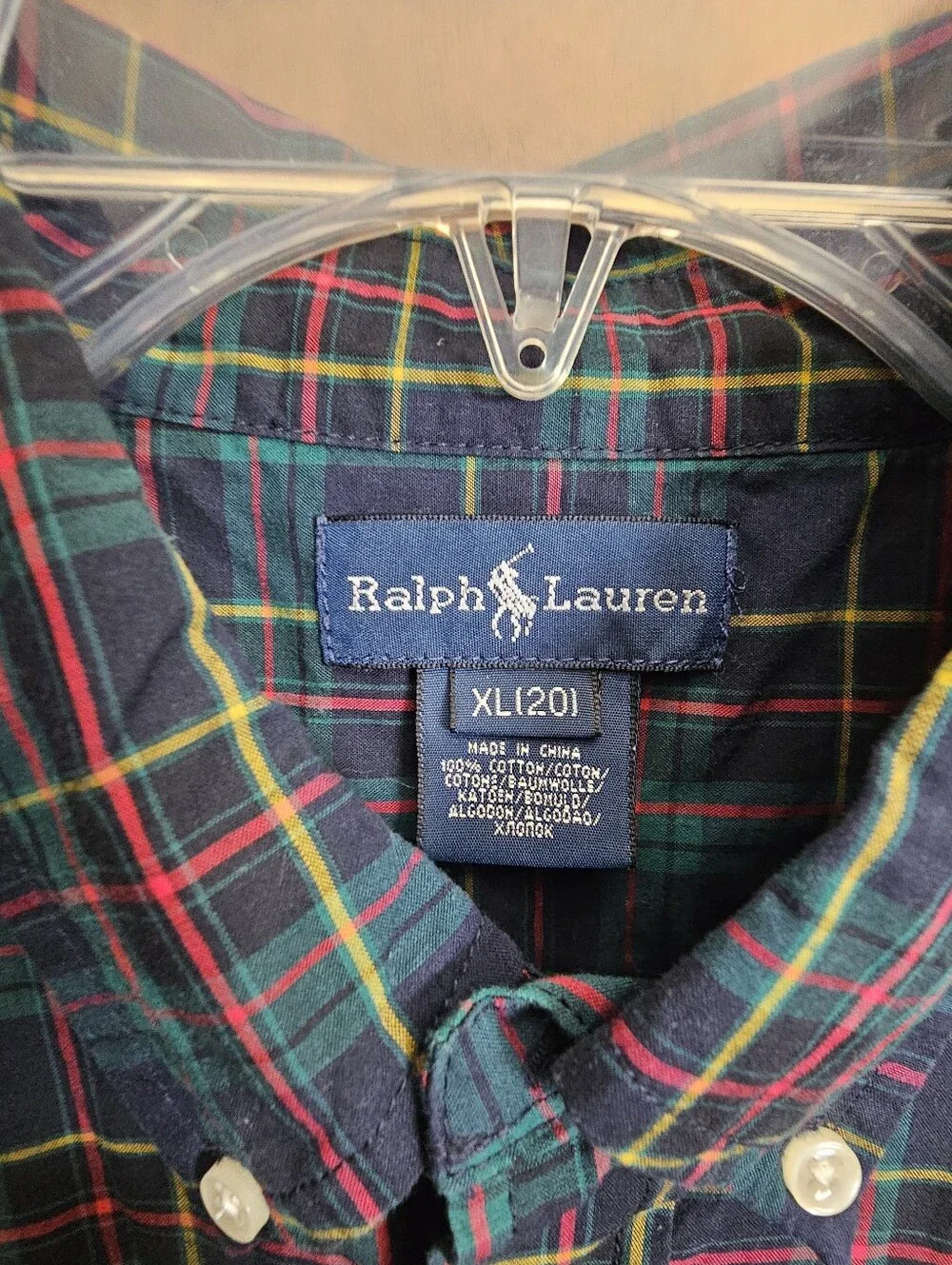 Ralph Lauren big boys XL 20 plaid long sleeve buttoned shirt boy youth kids top